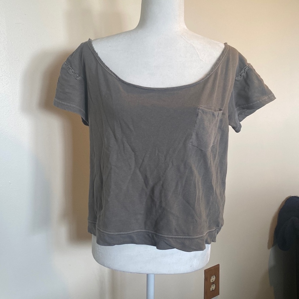 Oversized distressed crop top